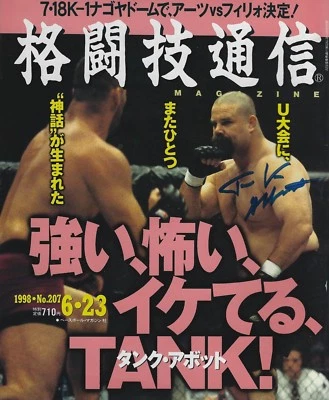 Tank Abbott Signed June 23 1998 BBM Magazine BAS COA UFC 6 11 13 15 17 Auto'd - Image 1 of 4