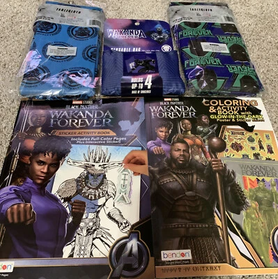 Wakanda 4ever Mantel Juego de 2, 2 libros para colorear con pegatinas/bolsa reutilizable! Foto 1 de 4