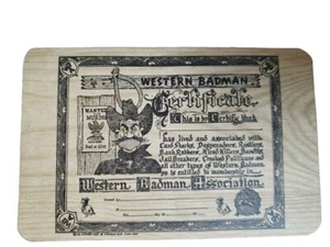 AK 50er JAHRE WESTERN BADMAN ZERTIFIKAT RAR SAUBER - Bild 1 von 2