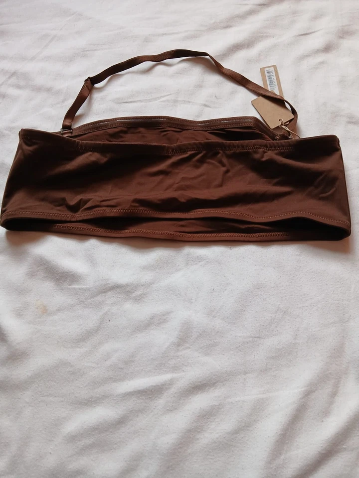 Skims Recycled Swim Bandeau Bikini Top Women's L Cocoa SW-BND-0777 G61