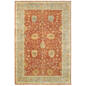Red Scrolls Bulbs Petals Vines Floral Area Rug 10306 - Aprx 6' x 9' - Picture 1 of 1