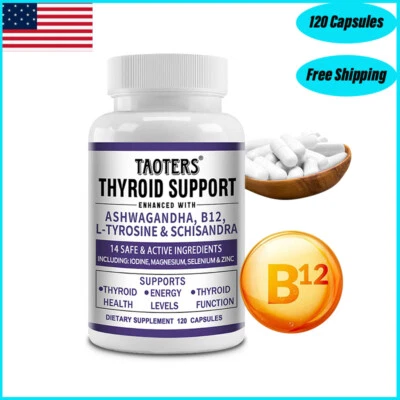 Thyroid Support Supplement 120 Capsules (NON-GMO) - Energy & Weight Loss - Image 1 of 4