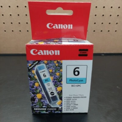 Cartucho de tinta cian fotográfica Canon BCI-6PC GENUINO caja abierta  Foto 1 de 4