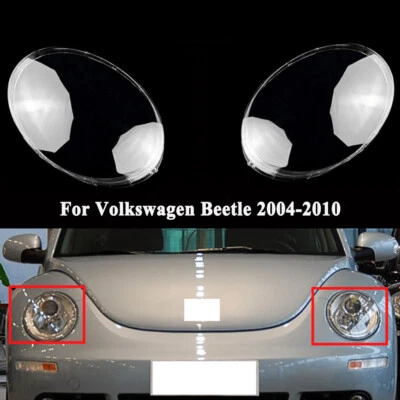For Volkswagen Beetle 2006-2010 Headlight Headlamp Clear Lens Cover Pair - Imagem 1 de 4