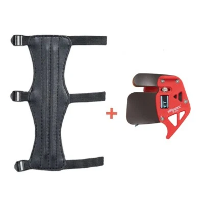 Archery Arm Guard+Archery Finger Tab Adjustable Accessories Gear Set - Image 1 of 4