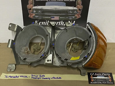 76 MERCEDES 450SL SERIE 107 FARO LATERAL IZQUIERDO CARCASA PLACA MONTAJE CON CUCHARONES Foto 1 de 4