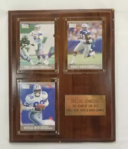 Dallas Cowboys The Team of the 90’s Plaque Aikman, Smith, Irvin Fleer Ultra '91 - Picture 1 of 12