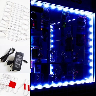 LEDUPDATES 30ft Blue STOREFRONT WINDOW LED LIGHT INSTALL KIT + UL Power supply - Image 1 of 4