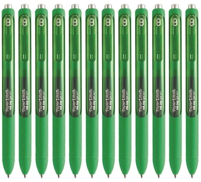 PaperMate InkJoy 0.7 毫米可伸缩凝胶笔 12 笔绿色墨水 1953517 全新 — 第 1/2 张图片