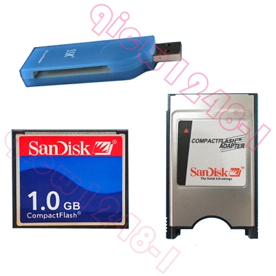 1GB CNC CF Compact Flash card+CF-PCMCIA Adapter+SSK USB2.0 Card reader FANUC - Image 1 of 3