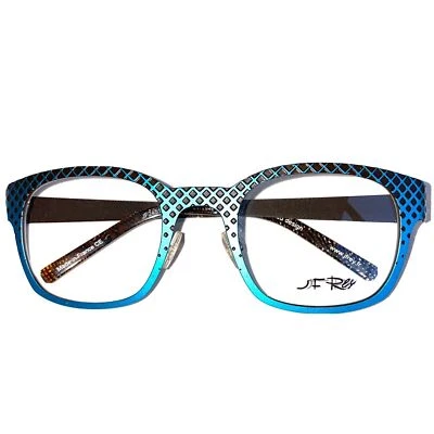 J.F. REY JF2451 2592 Turquoise/Brown Eyeglass Frames 49-21-130 with Case & Cloth - Image 1 of 4