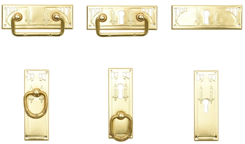 Antik Möbel Beschlag Schlüsselschild Griff Jugendstil Patina Ring Möbelgriff - Bild 1 von 1