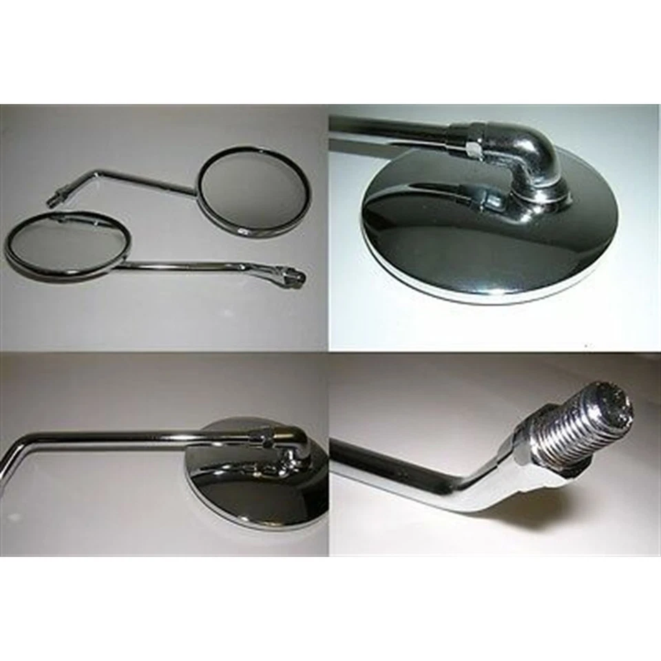 Juego de espejos retrovisores cromados 10 mm rosca para modelos Honda/Kawasaki/Suzuki 21-3125 Foto 1 de 3