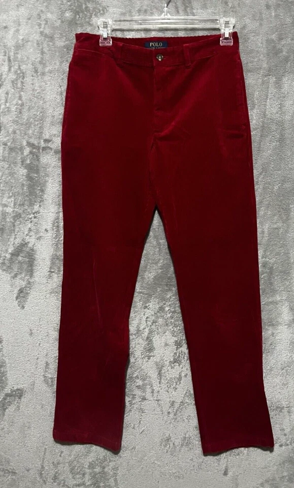 Polo Ralph Lauren Corduroy Pants Boys 16 Red Old Money Classic Preppy - Image 1 of 4