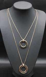 J.Jayz Halskette Damenkette Frauenkette goldfarben rund Kreise Doppelkette - Bild 1 von 12