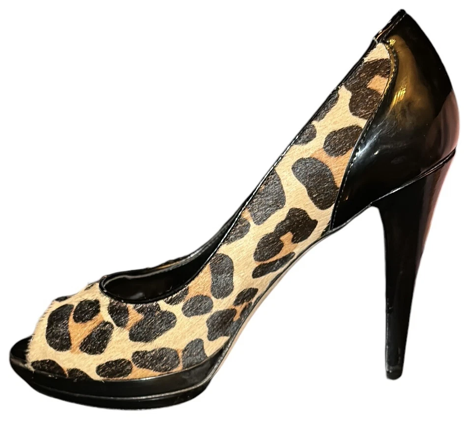 Mujer Talla 9 VANELI Estampado Leopardo Pelo de becerro Punta abierta Tacones.  Foto 1 de 4