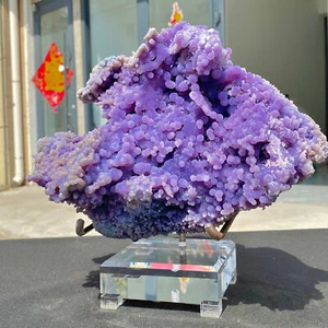 10.3LB Natural Purple Grape Agate - Botryoidal Chalcedony Mineral Display - Picture 1 of 13