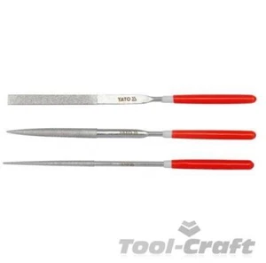 Yato professional jewelers diamond precision needle file metal set of 3 (YT-6143 - Picture 1 of 1
