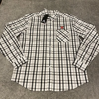 Рубашка мужская Utah Utes средняя белая клетчатая с длинным рукавом на пуговицах спереди Антигуа НОВАЯ - Изображение 1 из 4