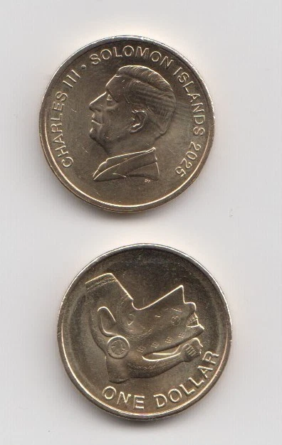 ISLAS SALOMÓN: 1 Dólar Rey Carlos 2025 Moneda COMO NUEVO Estado Islas del Pacífico Foto 1 de 1