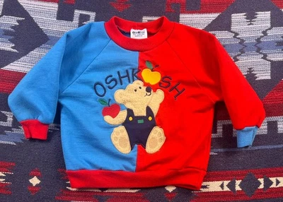 RARO Osh Kosh B’gosh Vintage Hecho en Estados Unidos Bebé Niño Sudadera Pullover Talla 18 Mos Foto 1 de 4