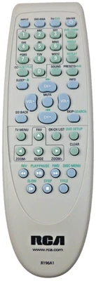 R196A1 NUEVO MANDO A DISTANCIA COMBO TV/DVD RCA OEM PN: 274894 Foto 1 de 4