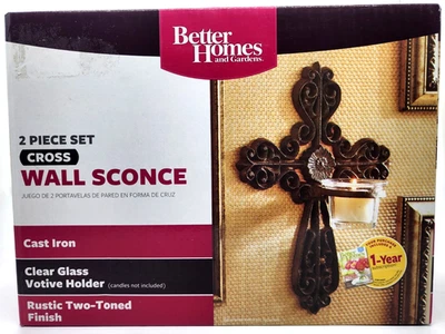 Aplique de pared cruzado de hierro fundido mejores casas y jardines Foto 1 de 3