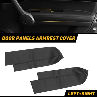 2 X передней дверной панели подлокотник чехол из черной кожи подходит для 2007-2012 Honda CR-V - Изображение 1 из 4