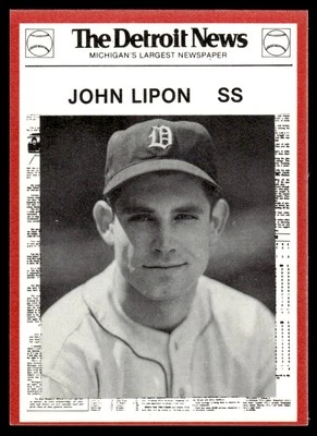1981 Detroit News Tigers #26 John Lipon Detroit Tigers - Image 1 of 2