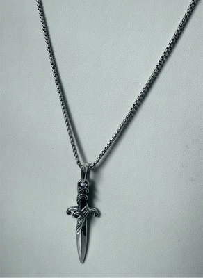David Yurman серебро 925 пробы простой кинжал подвеска амулет и коробка цепочка 24» дюйма - Изображение 1 из 4