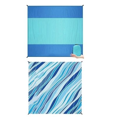 Wasserdichte tragbare Stranddecke groß 210x200cm sanddicht für den Außenberei - Bild 1 von 4