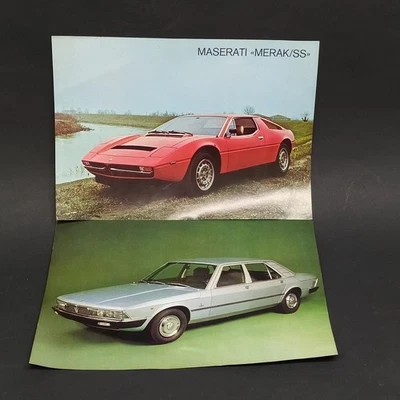 Lotto di 2 cataloghi di automobili Maserati Merak/SS e Quattro porte II. Aloni - Immagine 1 di 3