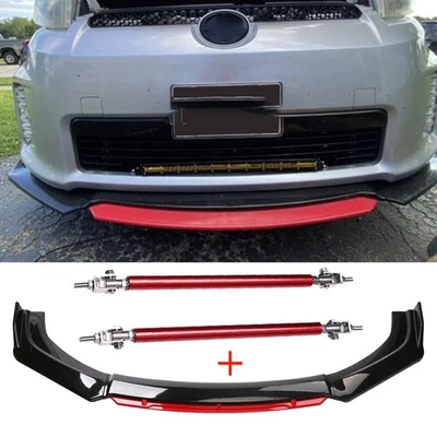 For Scion tC xB FR-S Front Bumper Lip Red Layer Splitter Spoiler Black+ Red Foto 1 de 4