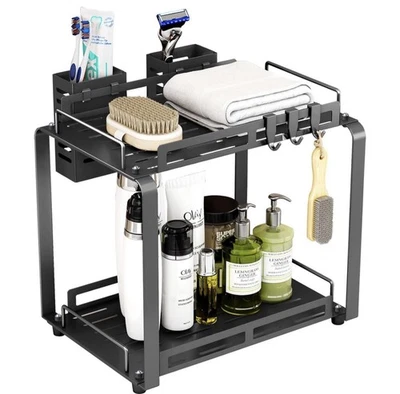Organizador de baño grande encimera 2 niveles organizador de baño estantes  Foto 1 de 4