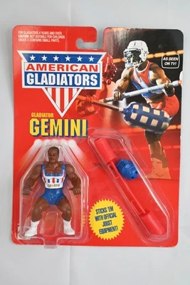Figura de colección Mattel 1991 American Gladiators Gemini con equipo de justas #4015 Foto 1 de 2