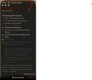 Rod of Kepeleke 3GA Spirit Born Diablo 4 ETERNAL REALM NON STAGIONE SC D4 PS5 Xbox - Foto 1 di 1