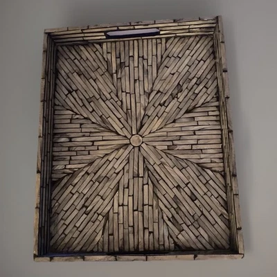 QUALITY DECOR SERVING TRAY 12” X 15” MOSAIC TILES STARBURST COLLECTIBLE WOW NICE - Image 1 of 4