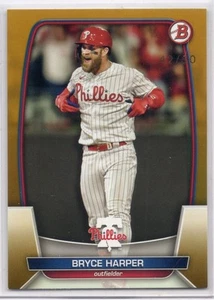 Bryce Harper 2023 Bowman Baseball Gold #42/50 - Picture 1 of 2