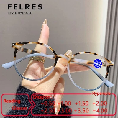 Gafas de lectura redondas con bloqueo de luz azul para mujer Gafas presbicias nuevas Foto 1 de 4