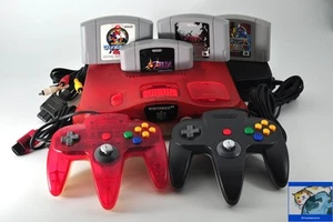 Consola Nintendo 64 N64 Rojo Transparente con Pack Expansión Zelda Juego Lote 4 Versión Japón - Imagen 1 de 24