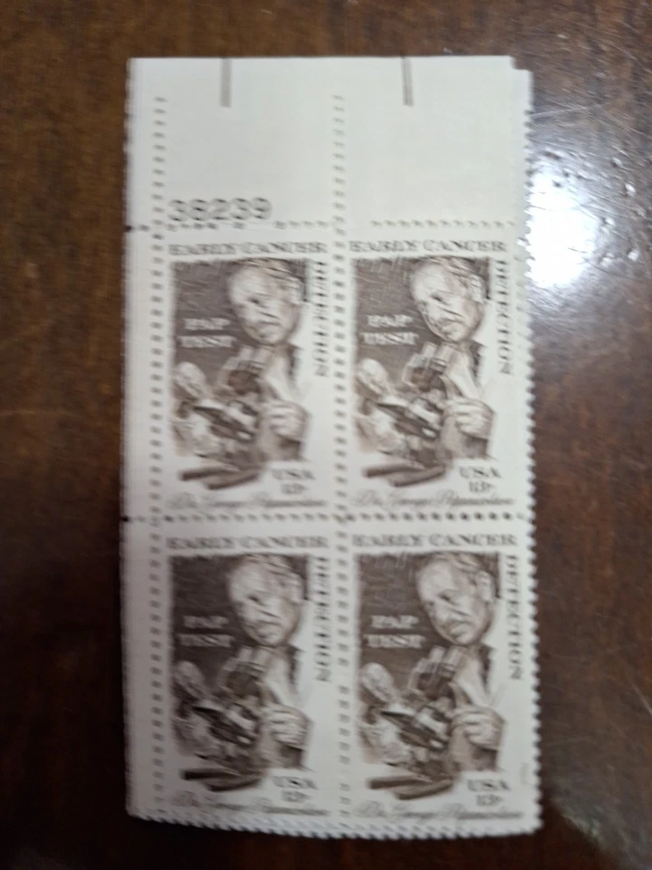 1978 13c Early Cancer Detection: Pap Test Mint Stamp Plate Block 38239 - Image 1 of 2