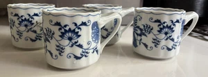 4 Vintage China Blue Danube Blue Onion Japan Coffee Tea Cups 3" - Picture 1 of 6