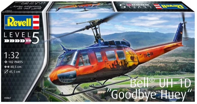 Bell Uh-1d Goodbye Huey Helicopter 1 32 Plastic Model Kit 03867 Revell