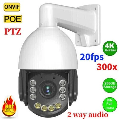 Hikvision Compatible 4K 8MP 20fps 300X ZOOM POE Speed PTZ Camera 2 Way Audio CA - Image 1 of 4