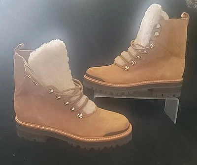 Botas de caminhada Marc Fisher Izzie genuínas shearling sola com cadarço inverno tamanho 8 - Imagem 1 de 4