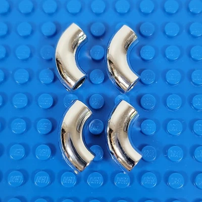 4X LEGO Codo Macarrones Cromo Plata Ladrillo Redondo 1x1 90 Grados Parte 71076 1B Foto 1 de 4