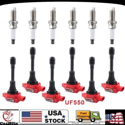 6 bobinas de encendido y bujías para Nissan Quest 2011-17 3,5 L V6 Infiniti UF550 Foto 1 de 4