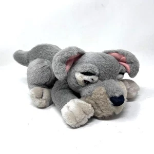 Lady and the Tramp Scamp Plush Metal Tag 8" Laying Down Gray Puppy Dog Disney - Picture 1 of 7