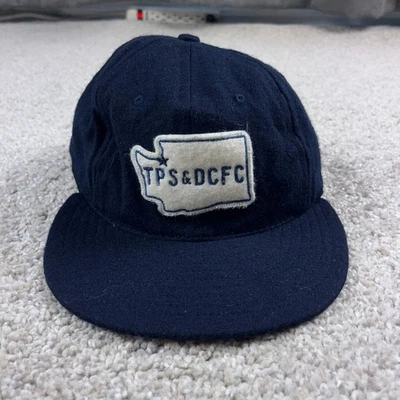 Gorra Ebbets Field Franelas Azul Clima Compromiso Correa de Cuero Trasera Exterior EE. UU. Foto 1 de 4