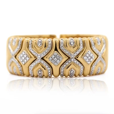 Brazalete Brazalete Retro 3 Quilates Diamante Italiano Oro 18K Vintage Foto 1 de 4